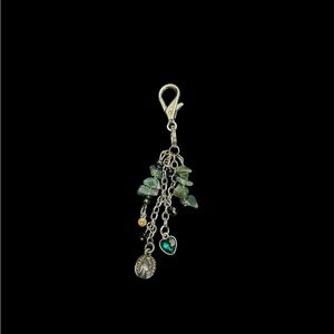 Green Aventurine Crystal Beaded Charm Keychain/Bag Clip